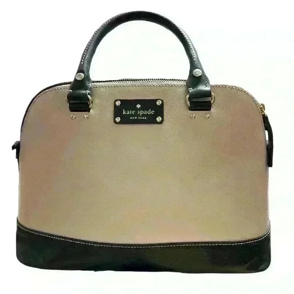 Kate Spade Berkeley Rachelle top handle two-tone bag cream and black - Picture 1 of 11